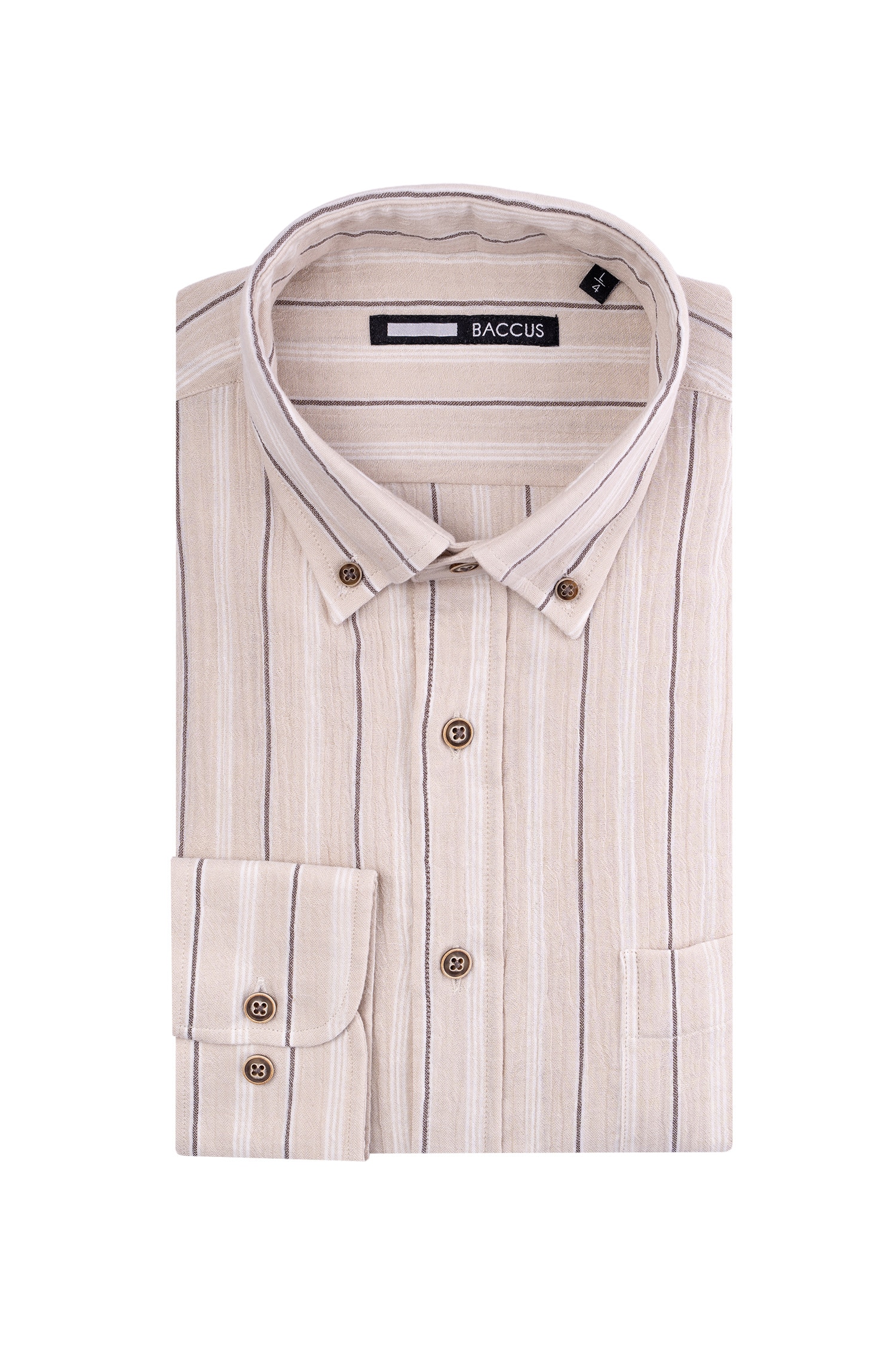 Camisa de ajuste regular para homem Bege-1