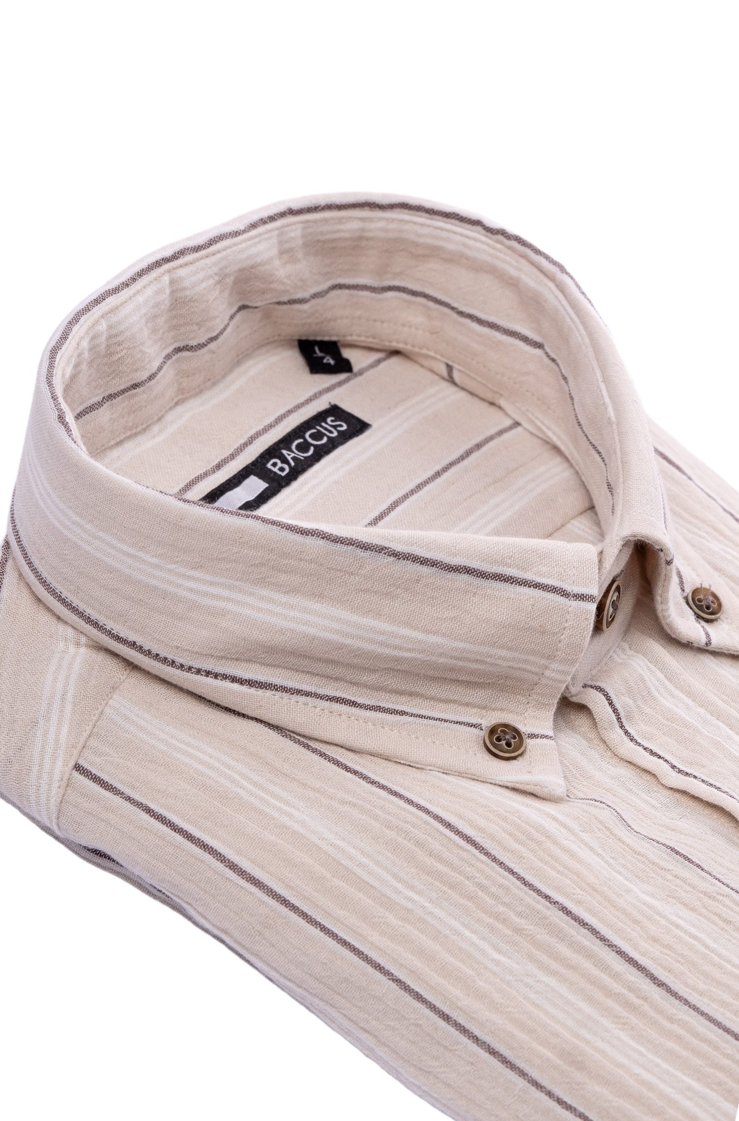 Camisa de ajuste regular para homem Bege-2