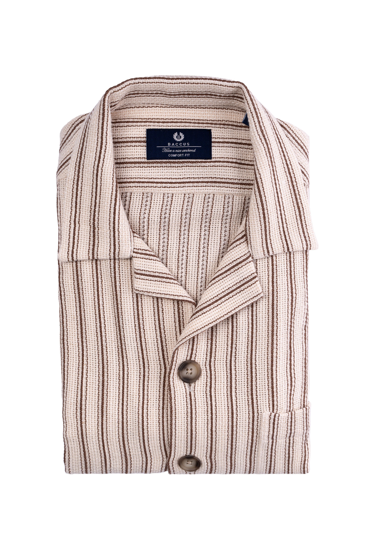 Camisa havaiana para homem Bege-1