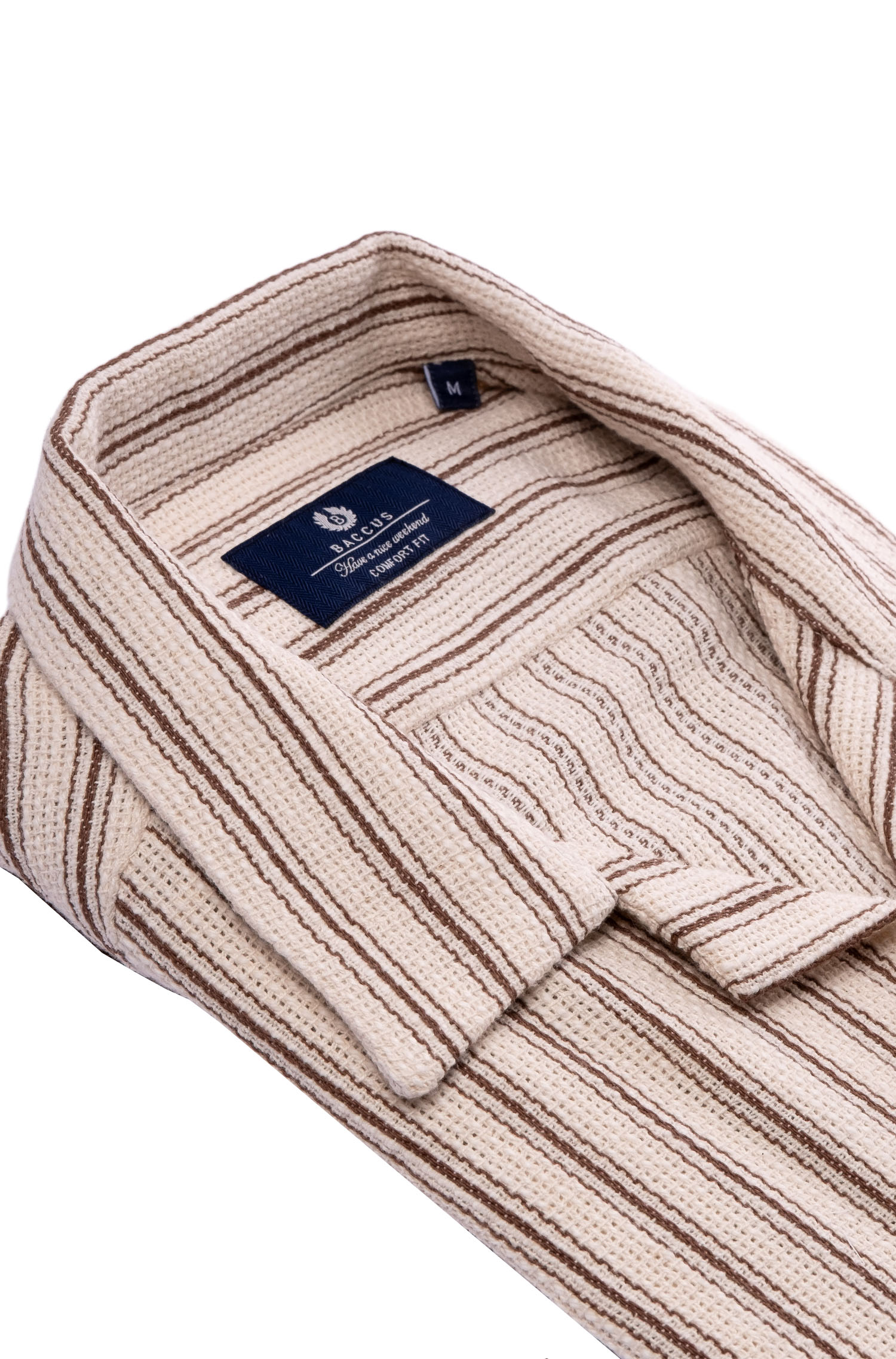 Camisa havaiana para homem Bege-2