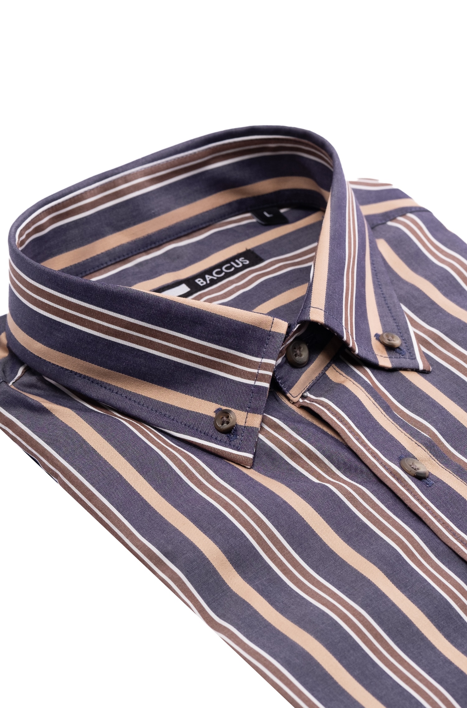 Camisa de ajuste regular para homem Bege-2
