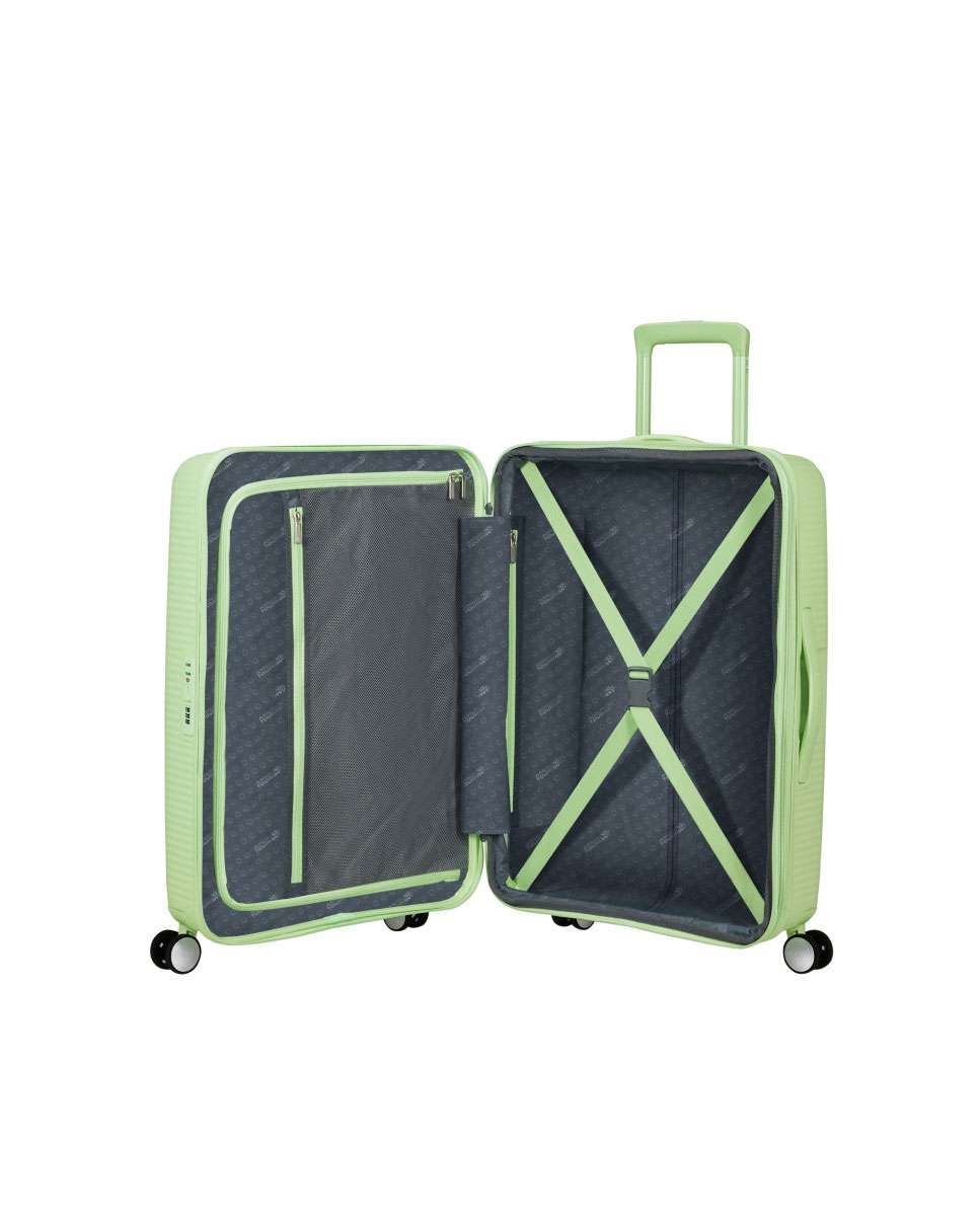Mala de Viagem Média Soundbox 67cm 4 Rodas Expansível Verde Kiwi 71.5L Verde-2