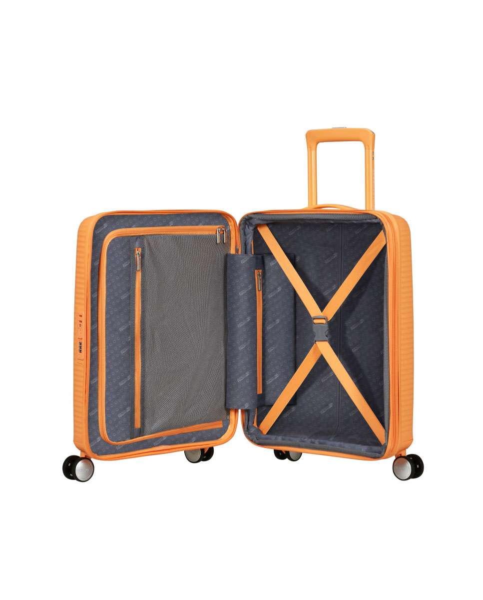 Mala de Cabine Soundbox 55cm 4 Rodas Expansível Papaia 35.5L Laranja-2