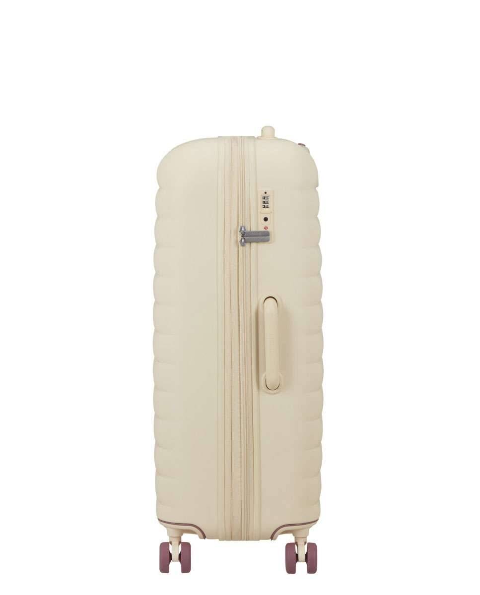 Mala de Viagem Grande Neovibe 77cm 4 Rodas Expansivel Areia 96L Bege-3