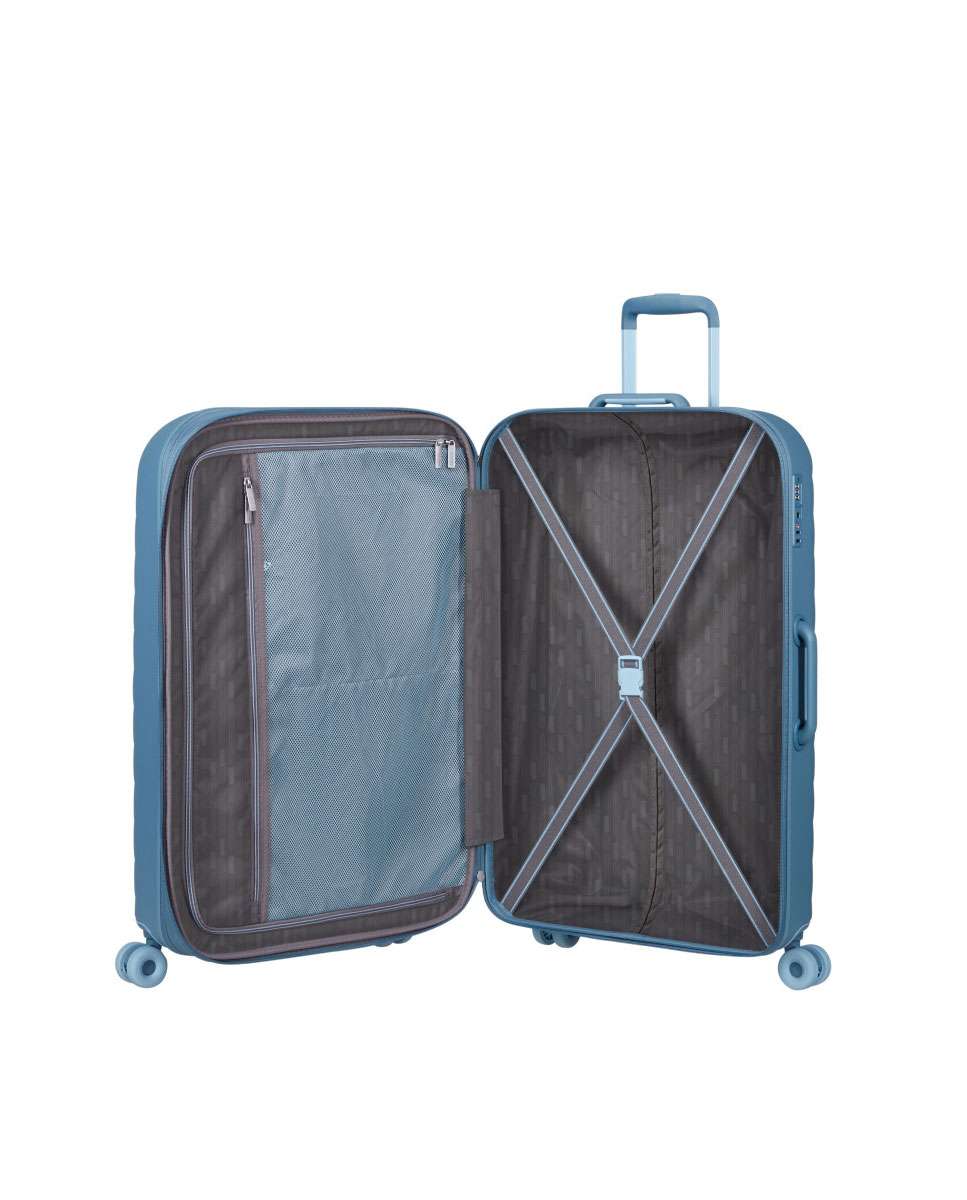Mala de Viagem Grande Neovibe 77cm 4 Rodas Expansivel Azul 96L Azul-2