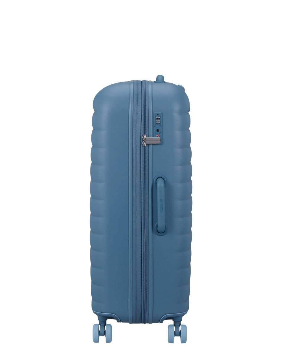 Mala de Viagem Grande Neovibe 77cm 4 Rodas Expansivel Azul 96L Azul-3