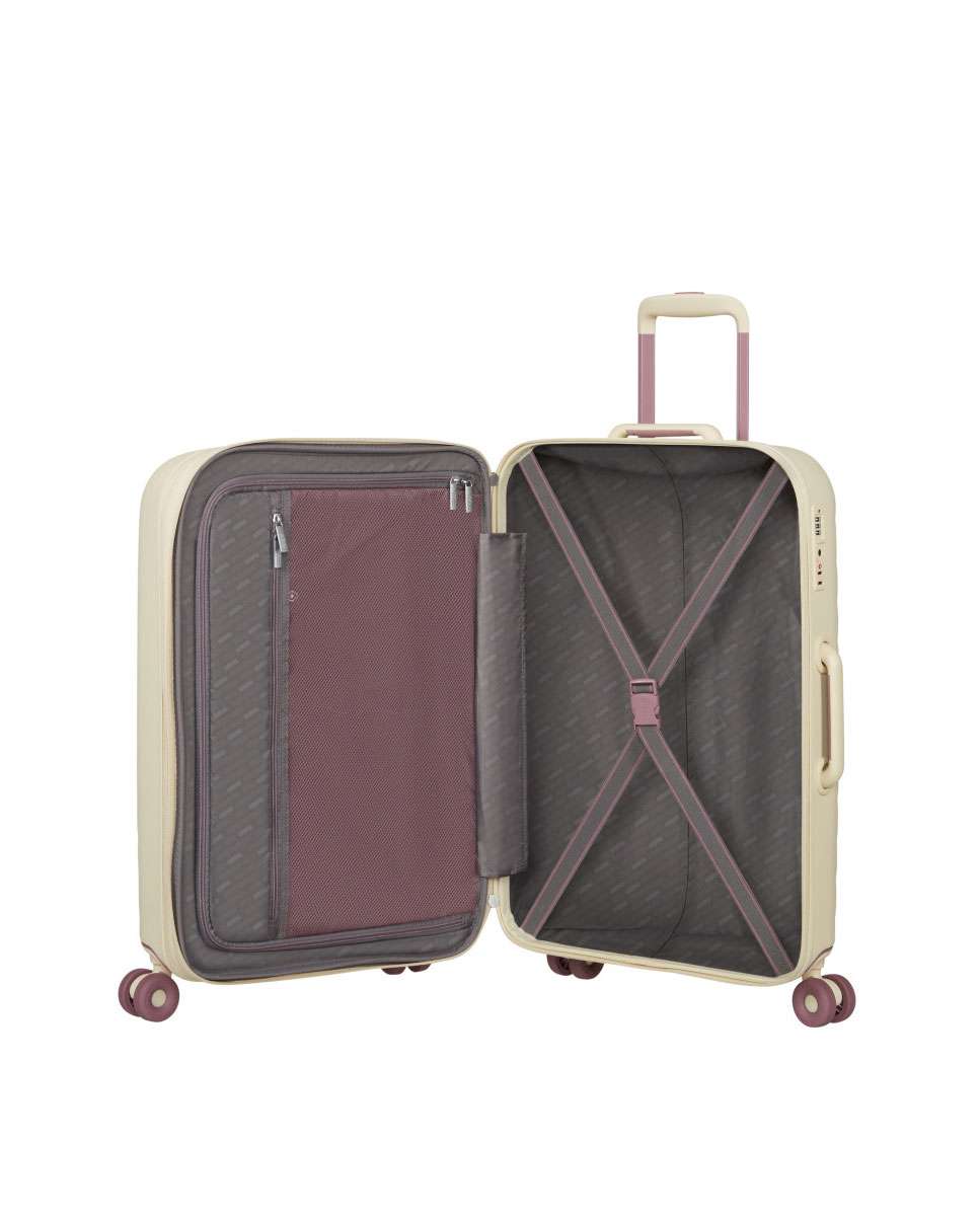 Mala de Viagem Média Neovibe 67cm 4 Rodas Expansivel Areia 66L Bege-2