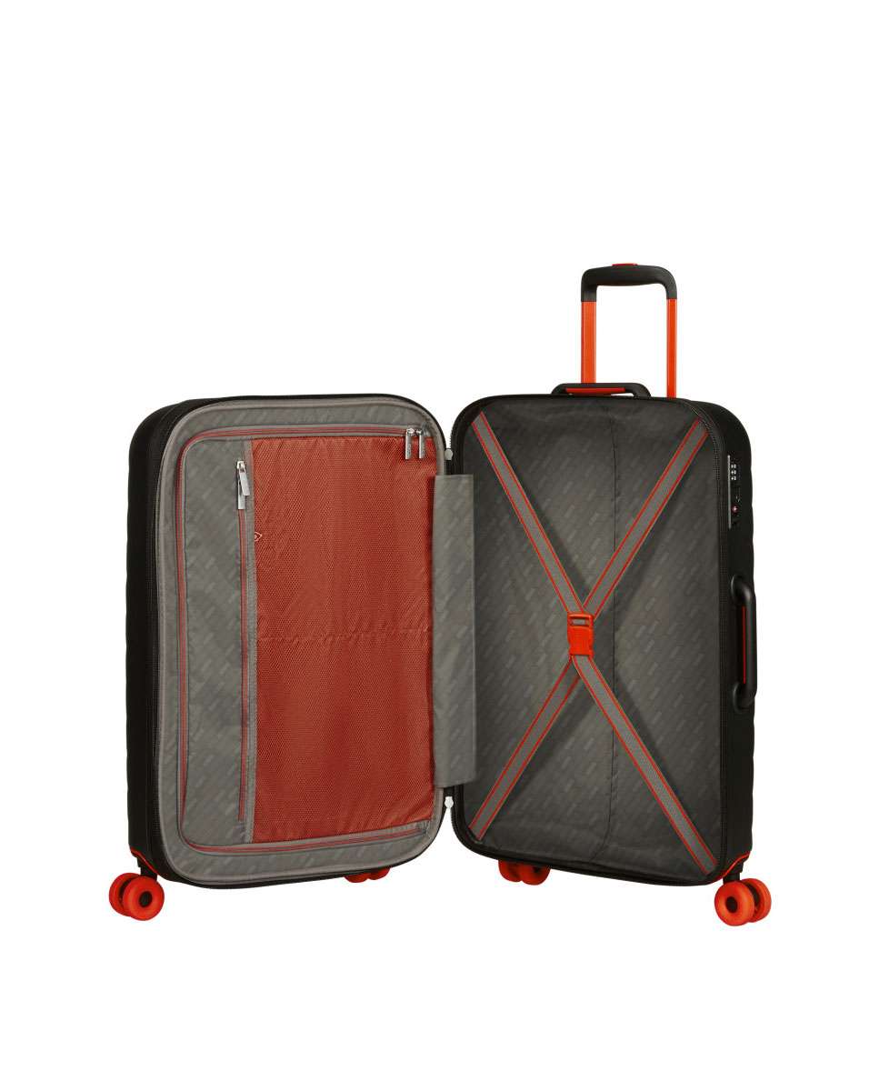 Mala de Viagem Média Neovibe 67cm 4 Rodas Expansivel Preto 66L Preto-2