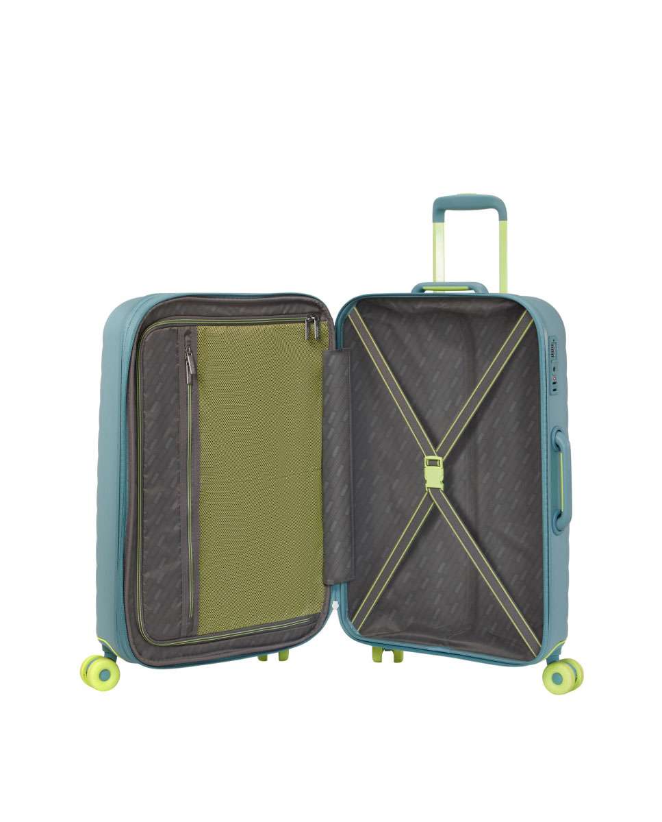 Mala de Viagem Média Neovibe 67cm 4 Rodas Expansivel Menta 66L Verde-2