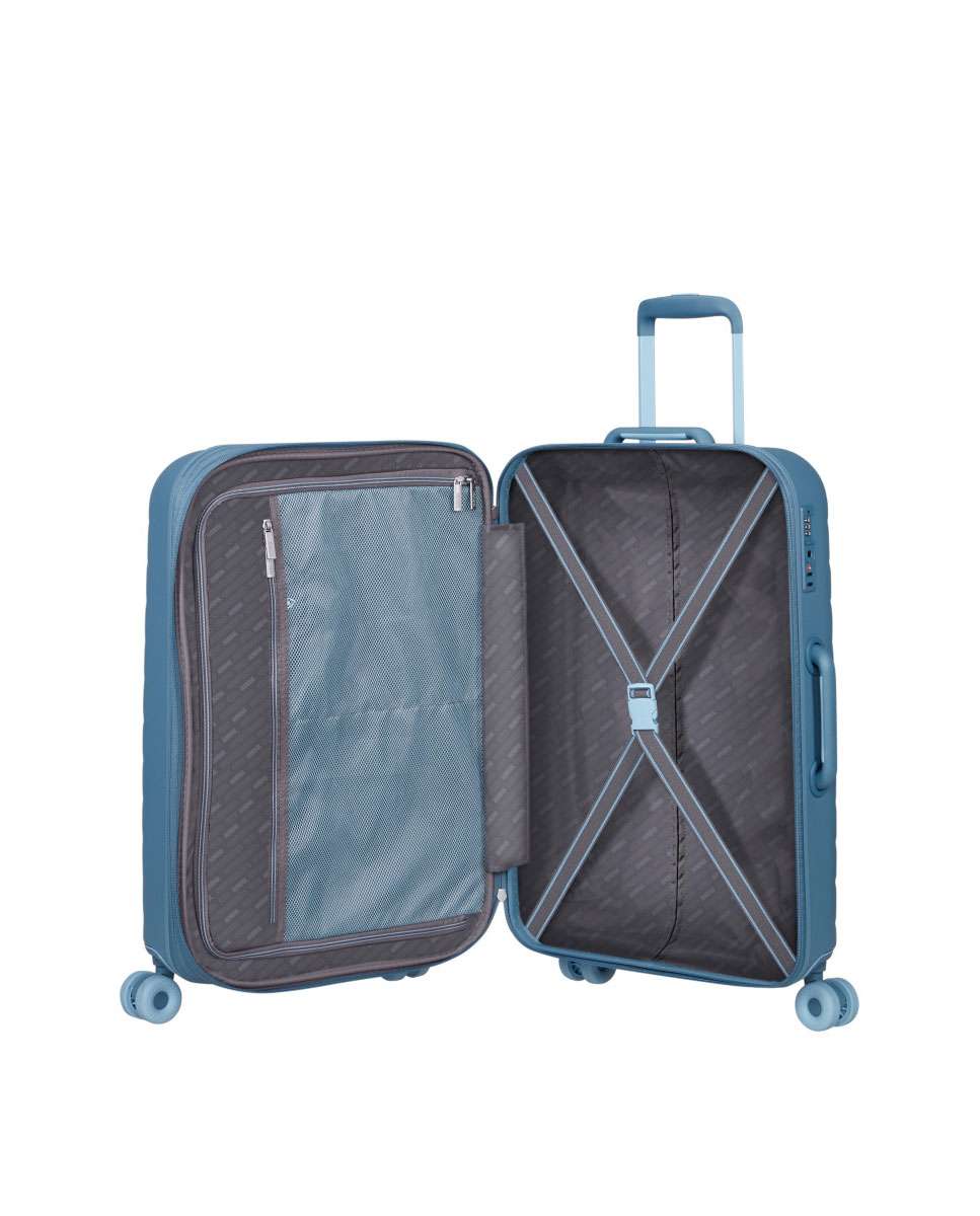 Mala de Viagem Média Neovibe 67cm 4 Rodas Expansivel Azul 66L Azul-2