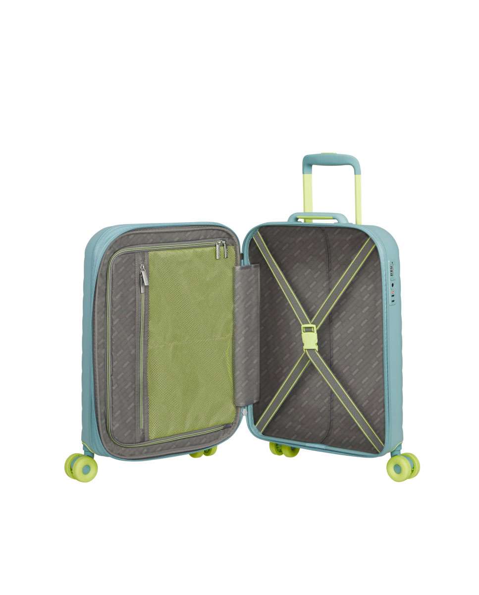 Mala de Cabine Neovibe 55cm 4 Rodas Expansivel Menta 37L Verde-2