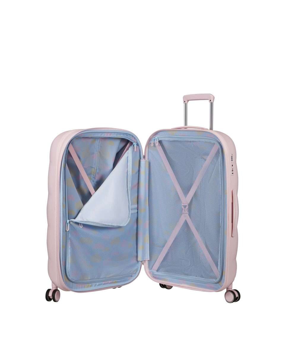 Mala de Viagem Grande Dreami 77cm Expansível 4 Rodas Rosa 96L Rosa-2