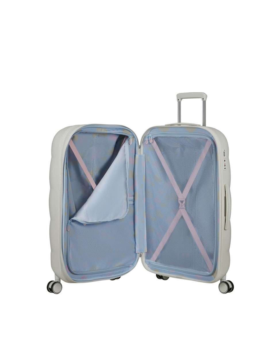 Mala de Viagem Grande Dreami 77cm Expansível 4 Rodas Branco Nuvem 96L Branco-2