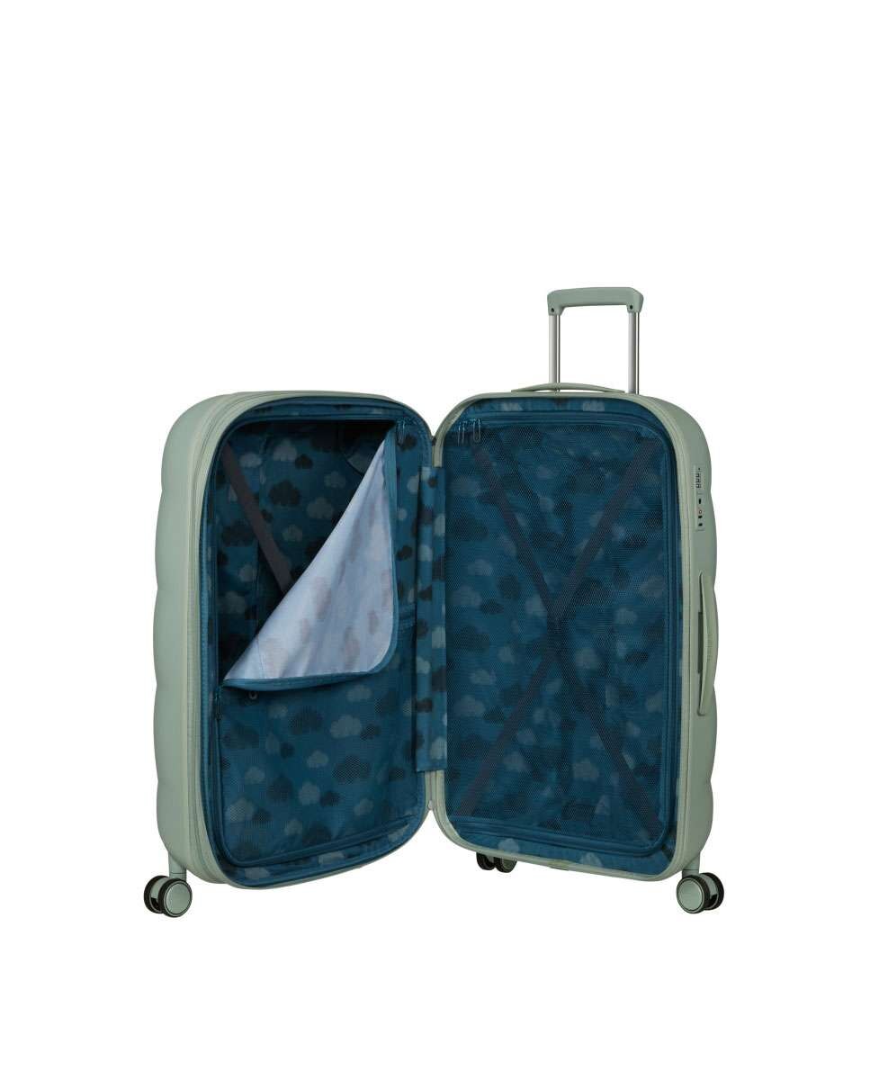 Mala de Viagem Grande Dreami 77cm Expansível 4 Rodas Verde Sálvia 96L Verde-2