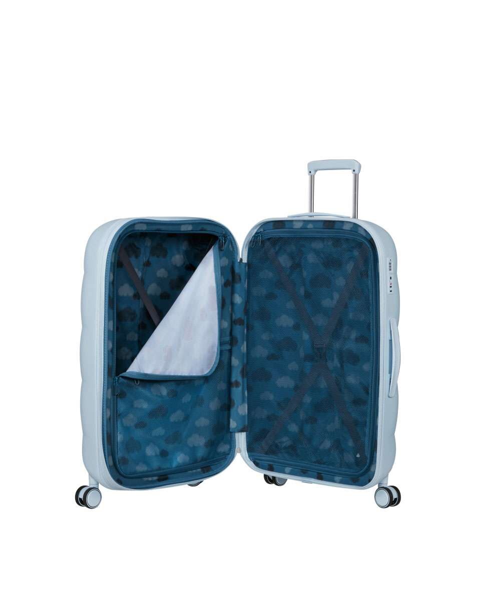 Mala de Viagem Grande Dreami 77cm Expansível 4 Rodas Azul 96L Azul-2