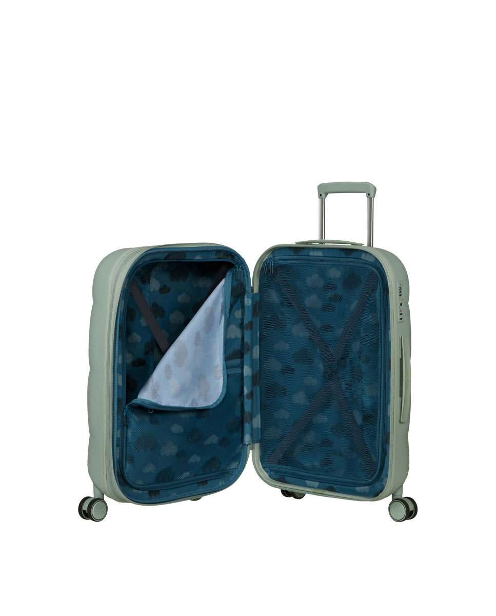 Mala de Viagem Média Dreami 67cm Expansível 4 Rodas Verde Sálvia 69L Verde-2