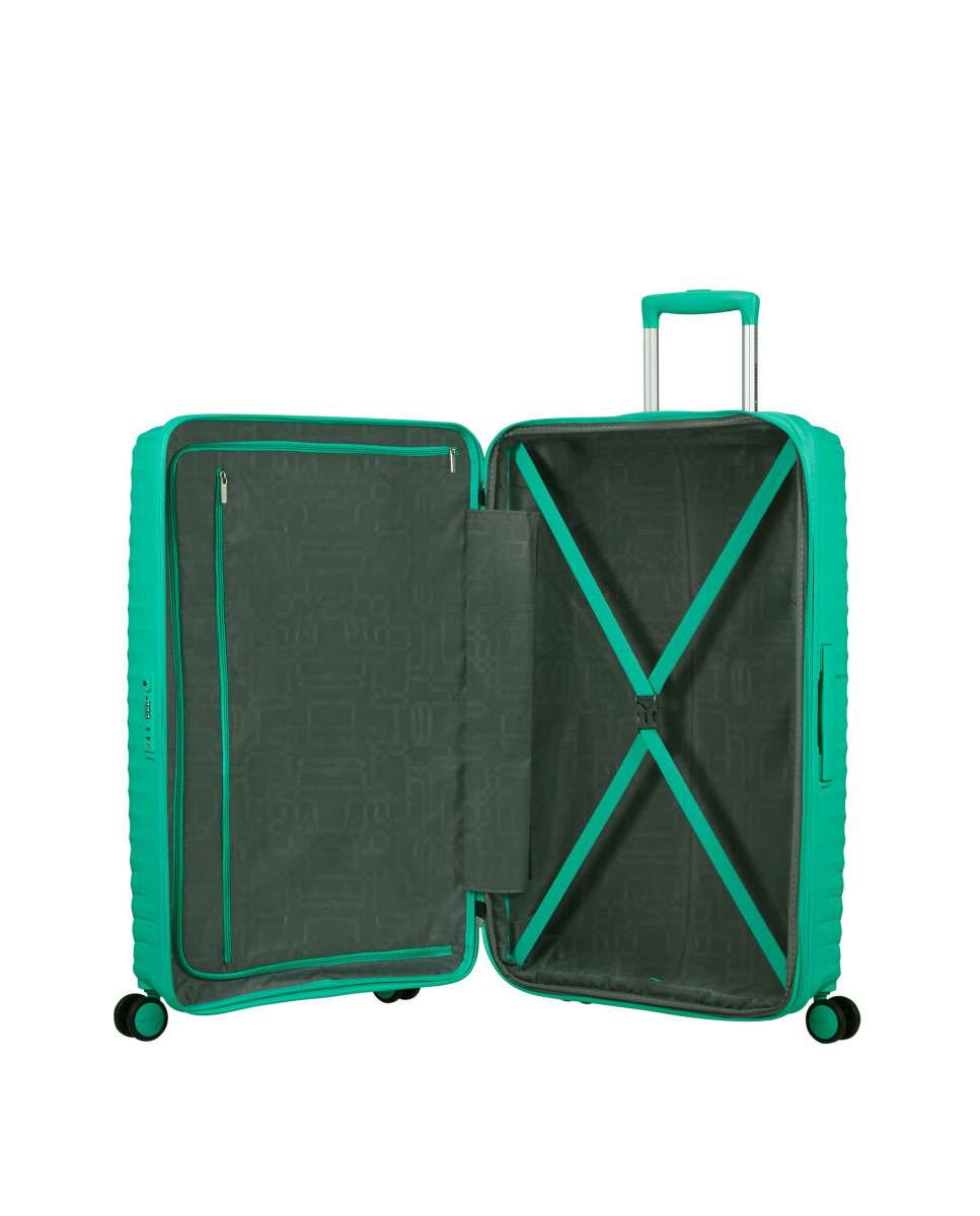 Mala de Viagem Grande Diablast 78cm 4 Rodas Expansível Aqua Cyber 98L Verde Água-2