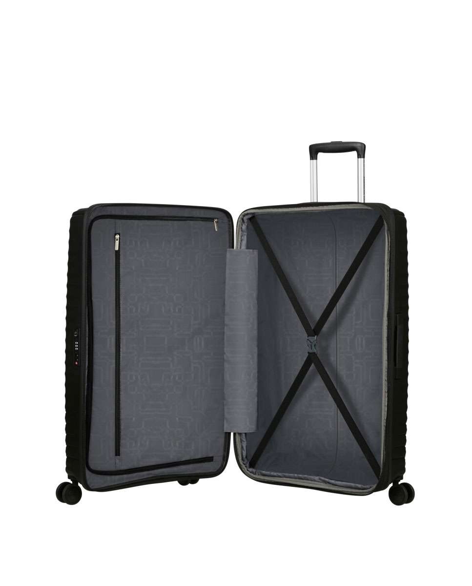 Mala de Viagem Grande Diablast 78cm 4 Rodas Expansível Preto 98L Preto-2