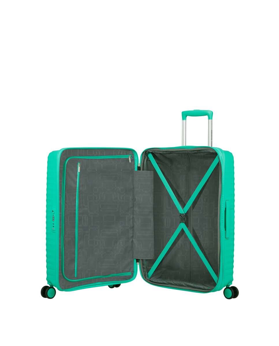 Mala de Viagem Média Diablast 68cm 4 Rodas Expansível Aqua Cyber 81L Verde Água-2