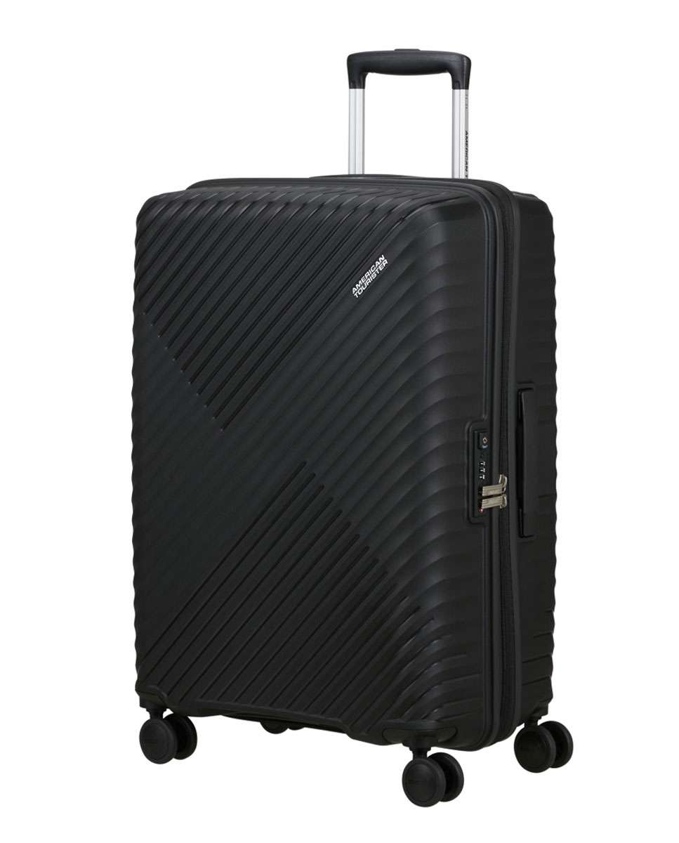 Mala de Viagem Média Diablast 68cm 4 Rodas Expansível Preto 81L Preto-1
