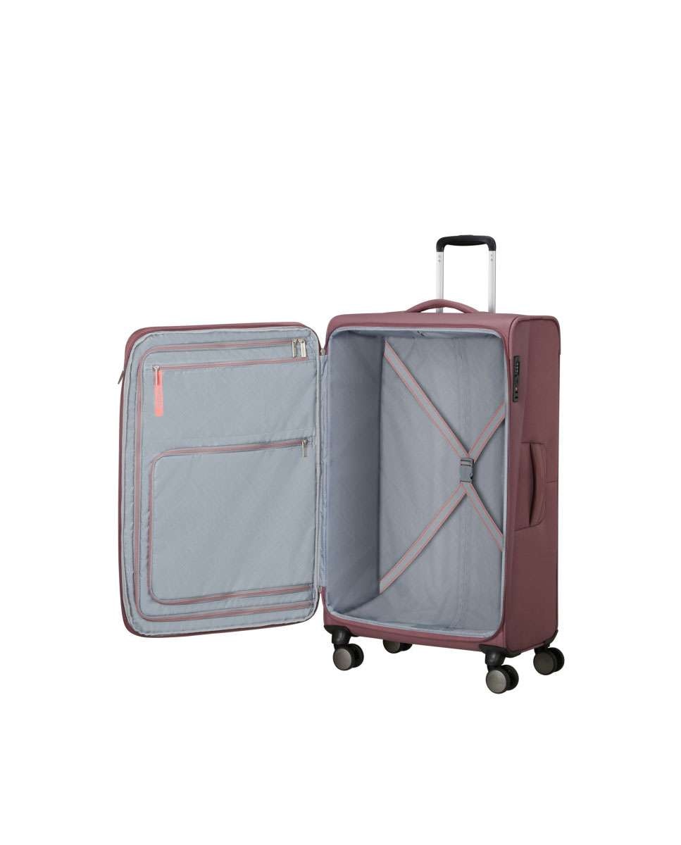 Mala de Viagem Grande Wanderlite 79cm com 4 Rodas Expansível Malva Galática 108L Rosa-2