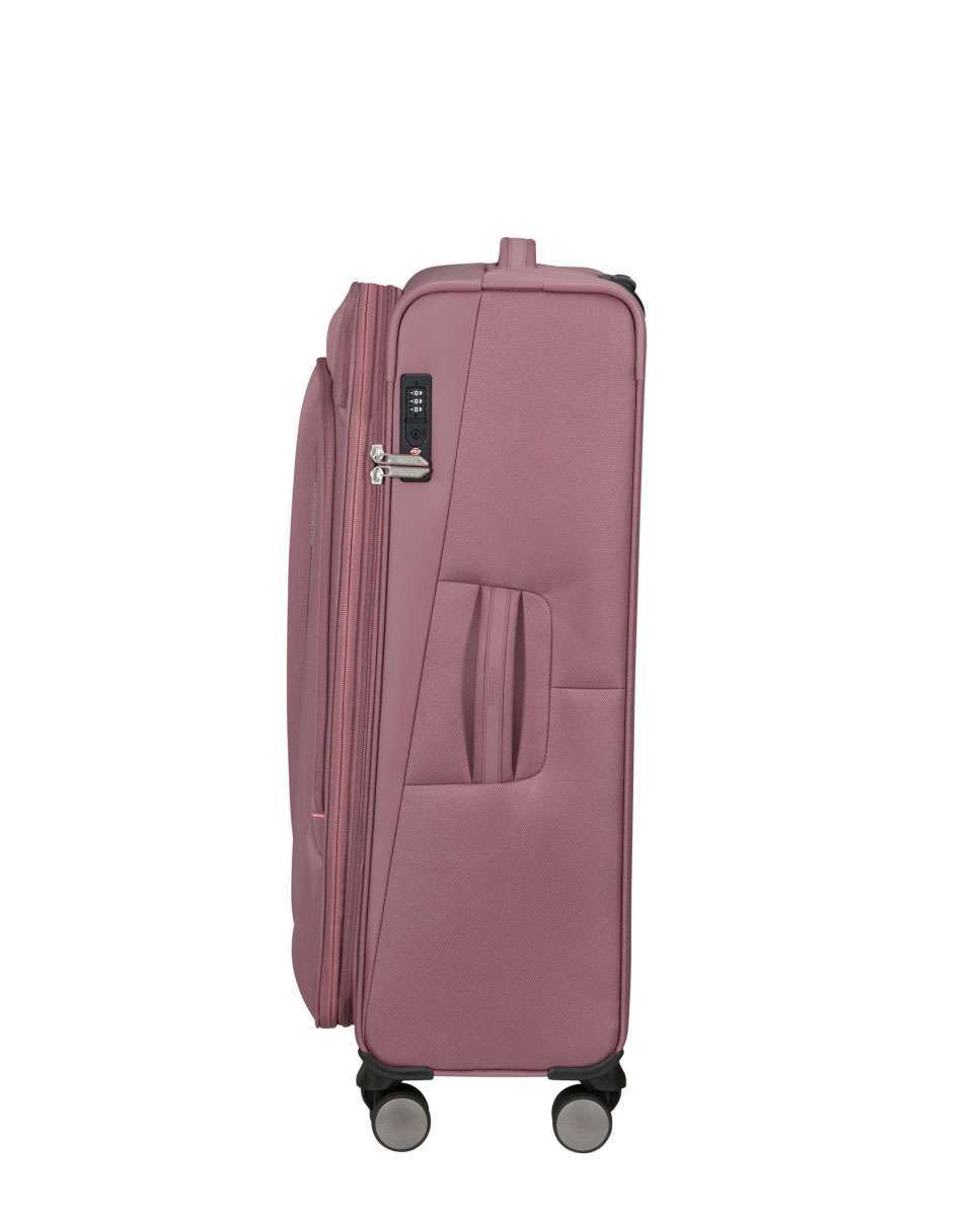 Mala de Viagem Grande Wanderlite 79cm com 4 Rodas Expansível Malva Galática 108L Rosa-3