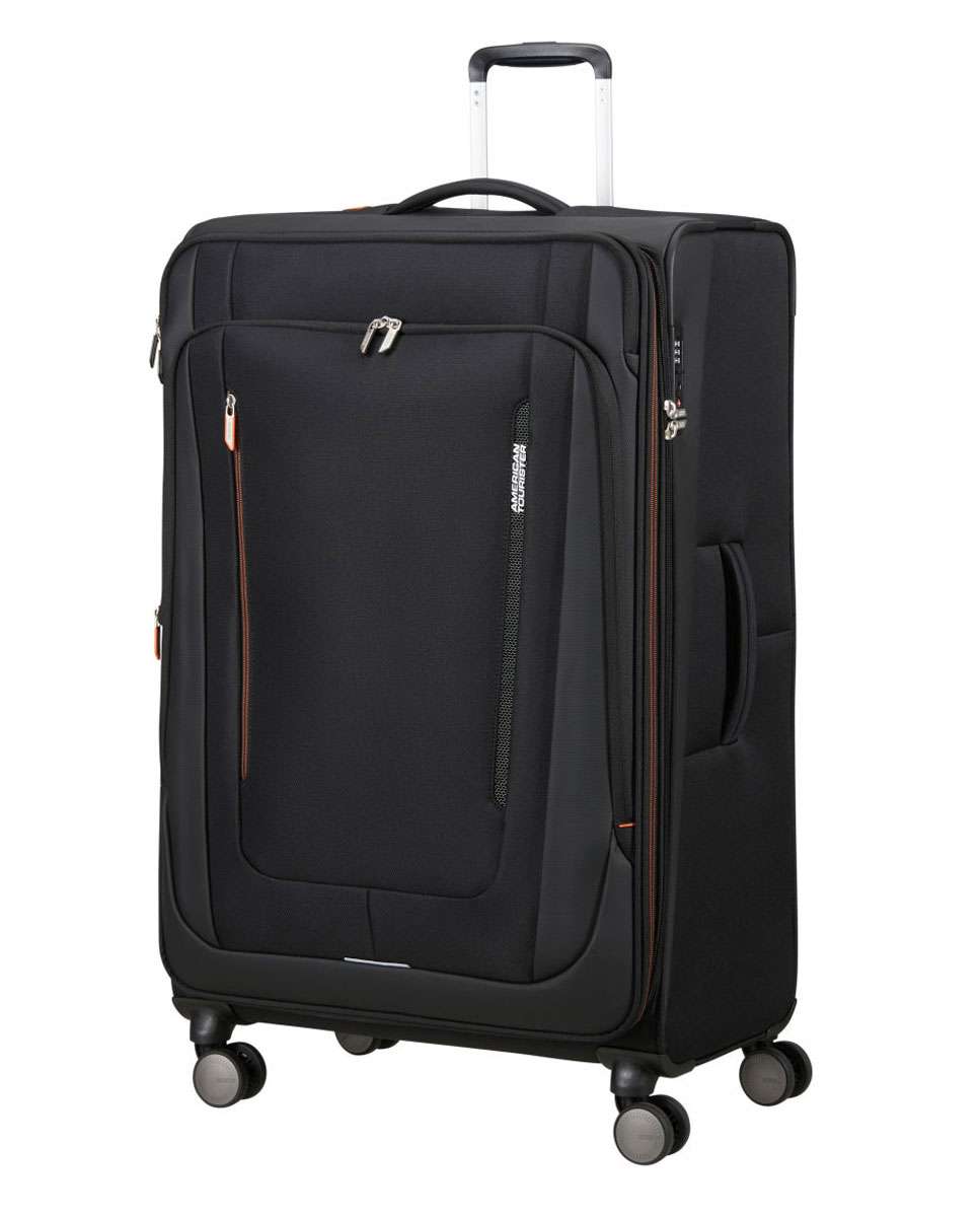 Mala de Viagem Grande Wanderlite 79cm com 4 Rodas Expansível Preto 108L Preto-1