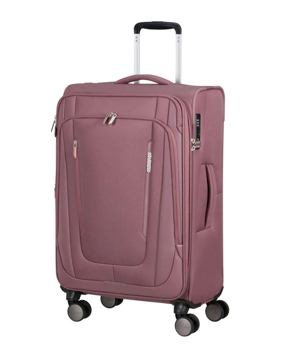 Mala de Viagem Média Wanderlite 68cm com 4 Rodas Expansível Malva Galáctica 73L Rosa-1