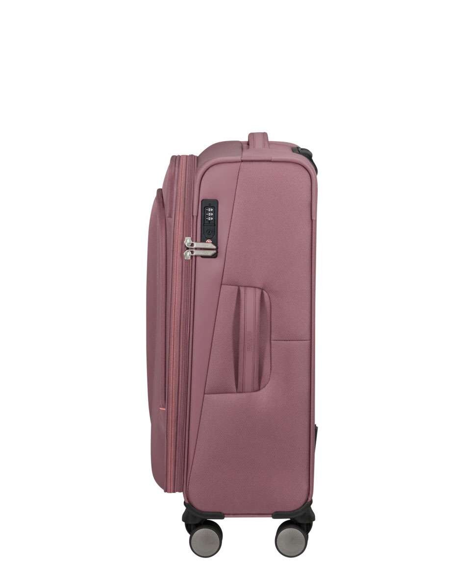 Mala de Viagem Média Wanderlite 68cm com 4 Rodas Expansível Malva Galáctica 73L Rosa-3
