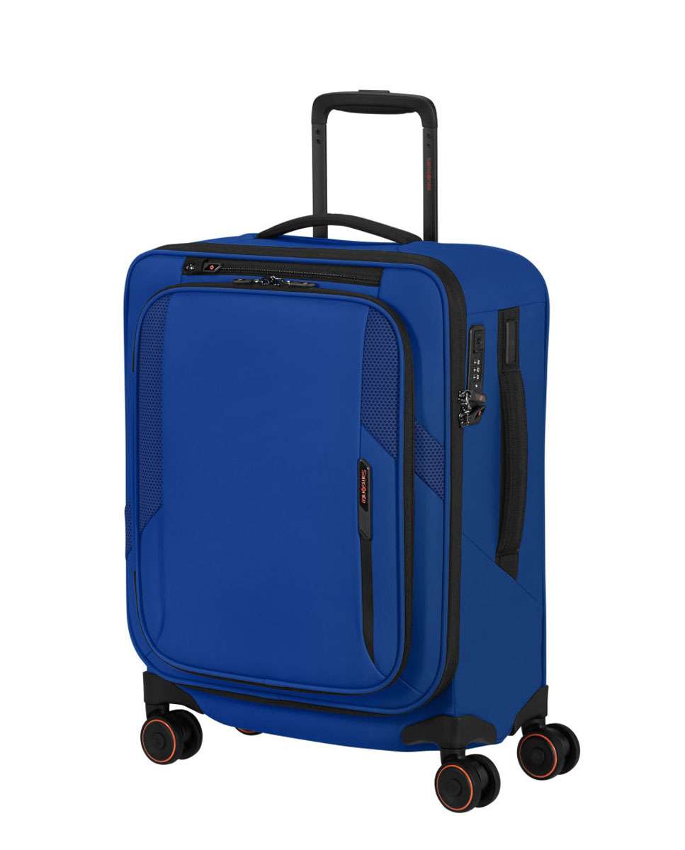 Mala de Cabine Glazed 55cm 4 Rodas Expansível Azul 44L Azul-1