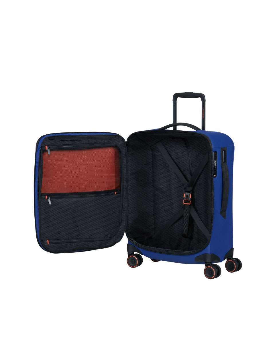Mala de Cabine Glazed 55cm 4 Rodas Expansível Azul 44L Azul-2