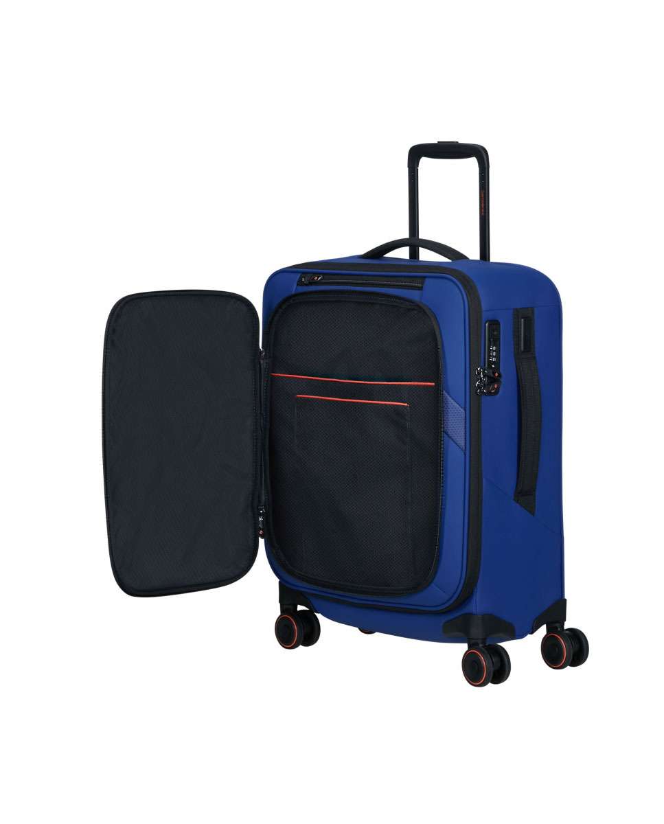 Mala de Cabine Glazed 55cm 4 Rodas Expansível Azul 44L Azul-3