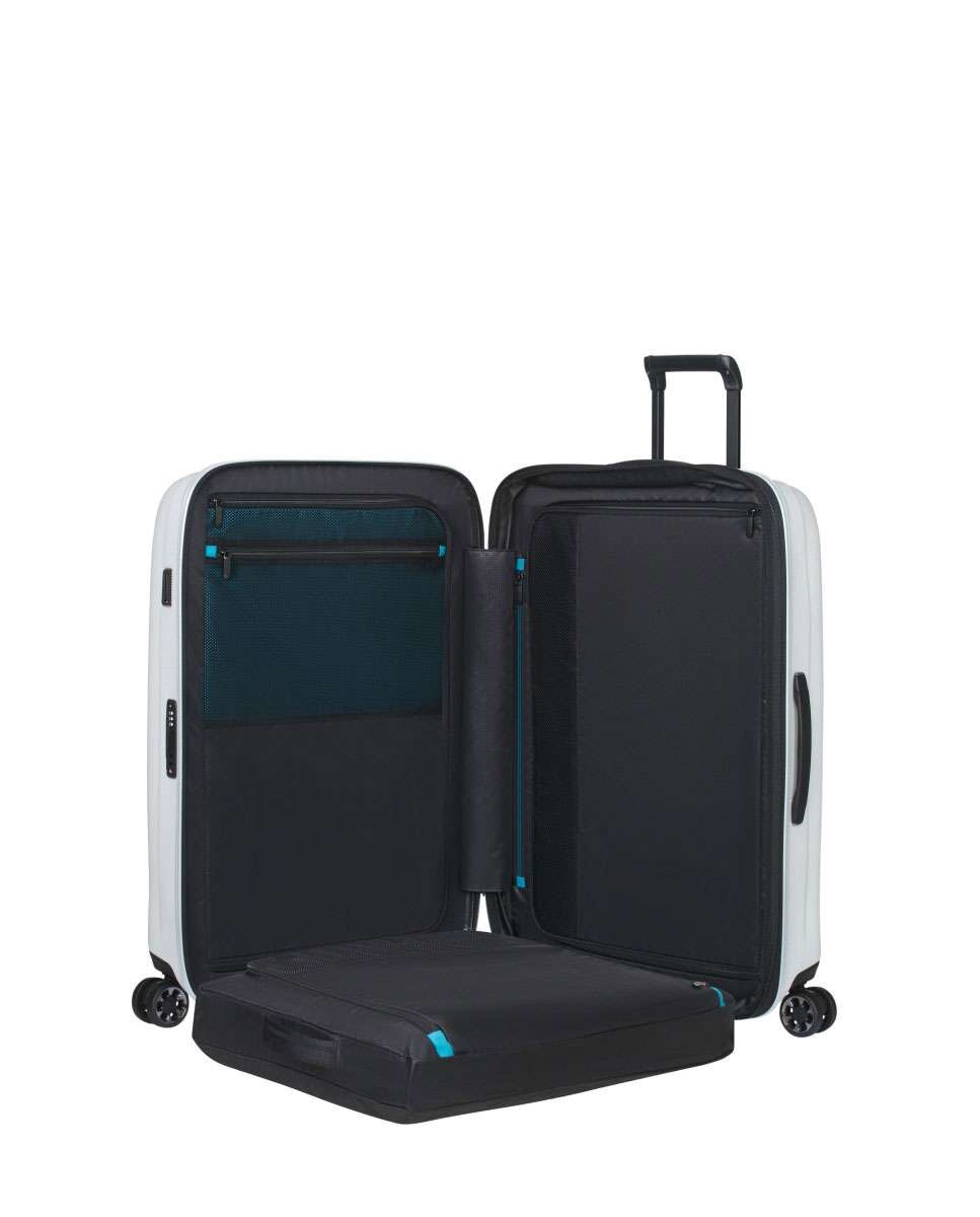 Mala de Viagem Extragrande Nexis 82cm 4 rodas Expansível Branco Algodão 134L Branco-3
