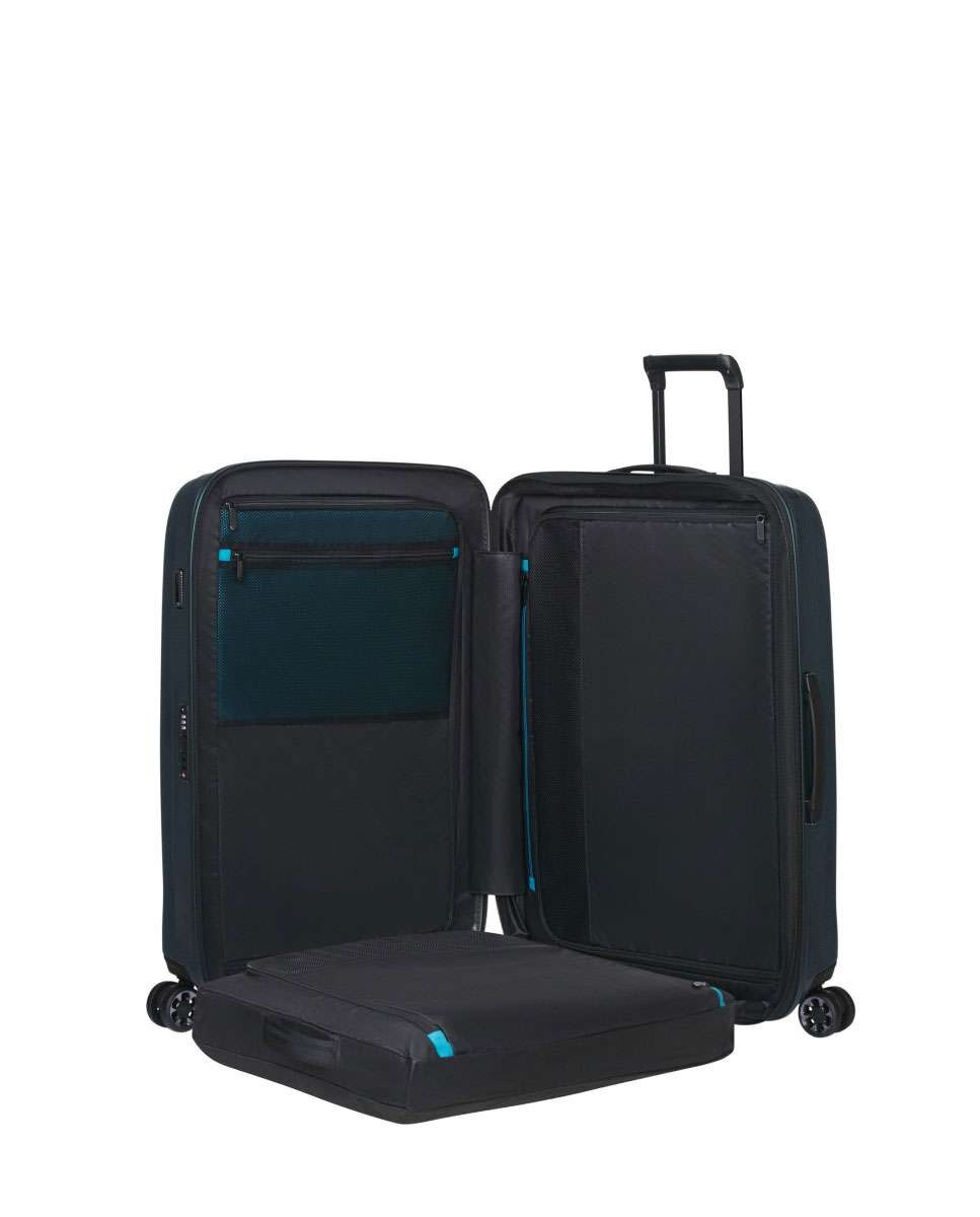 Mala de Viagem Extragrande Nexis 82cm 4 rodas Expansível Azul-Petróleo 134L Azul-3