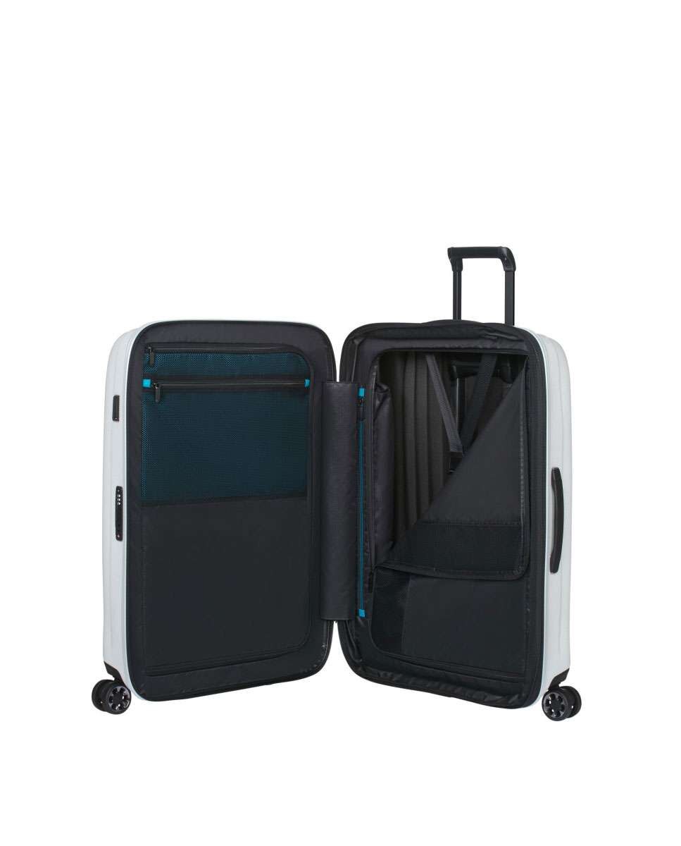 Mala de Viagem Grande Nexis 76cm 4 rodas Expansível Branco Algodão 105L Branco-2