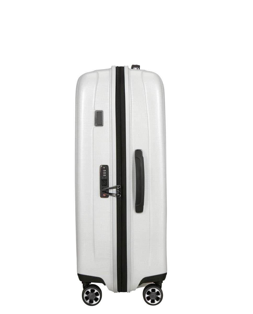 Mala de Viagem Grande Nexis 76cm 4 rodas Expansível Branco Algodão 105L Branco-4