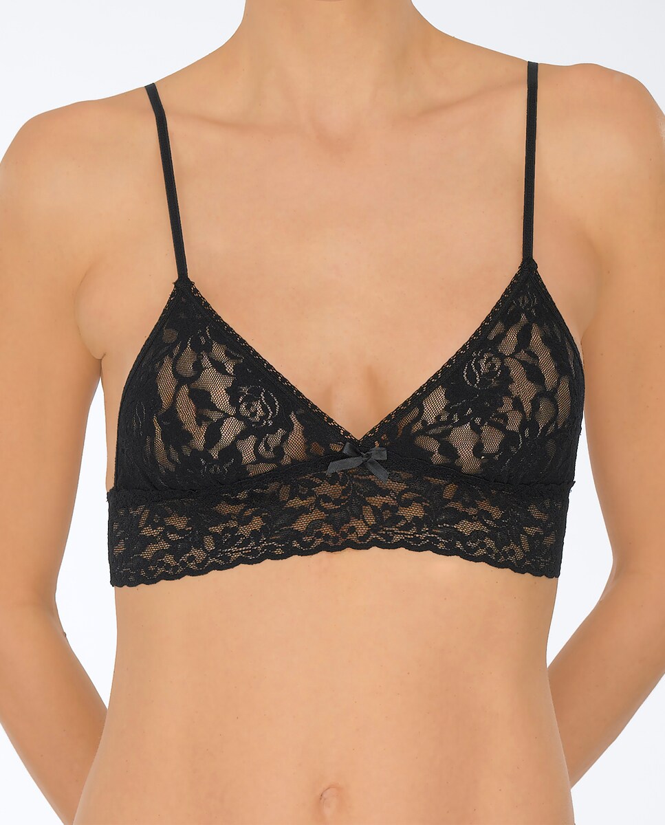 Bralette de Renda com Alça Fina Preto-1
