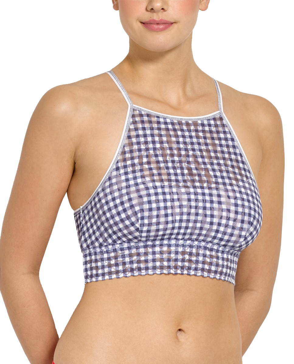 Imagem 0 de Bralette com Estampado Aos Quadrados Estilo Crop