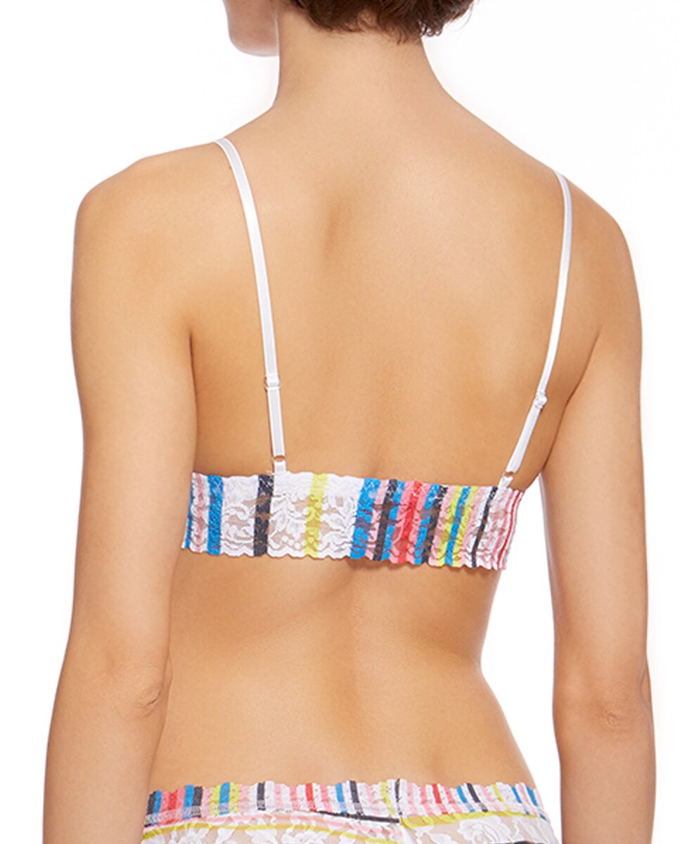 Bralette de Renda Estampada com Alça Fina Multicolor-2