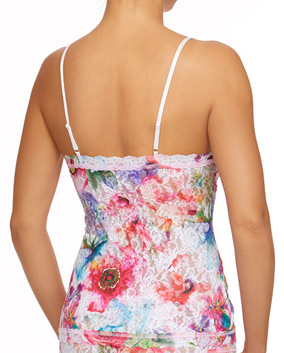 T-shirt Interior Básica de Renda Estampada com Alça Fina Multicolor-2