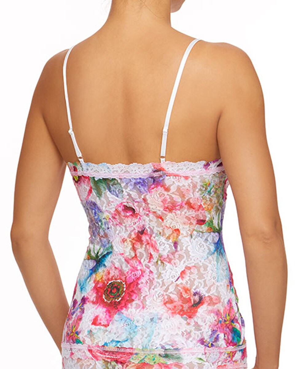 T-shirt Interior de Renda Estampada com Alça Fina Multicolor-2