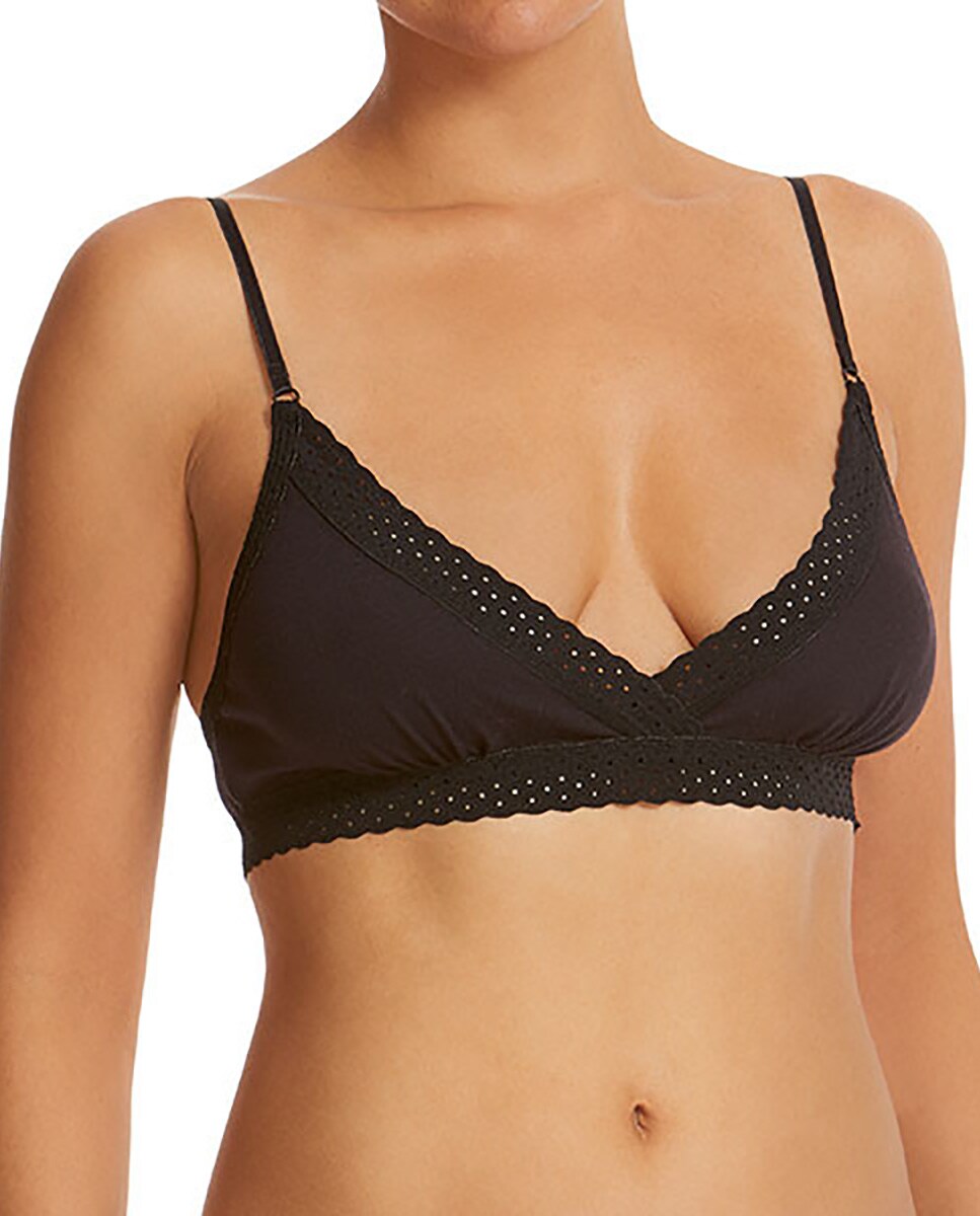 Bralette de Algodão com Renda Preto-1