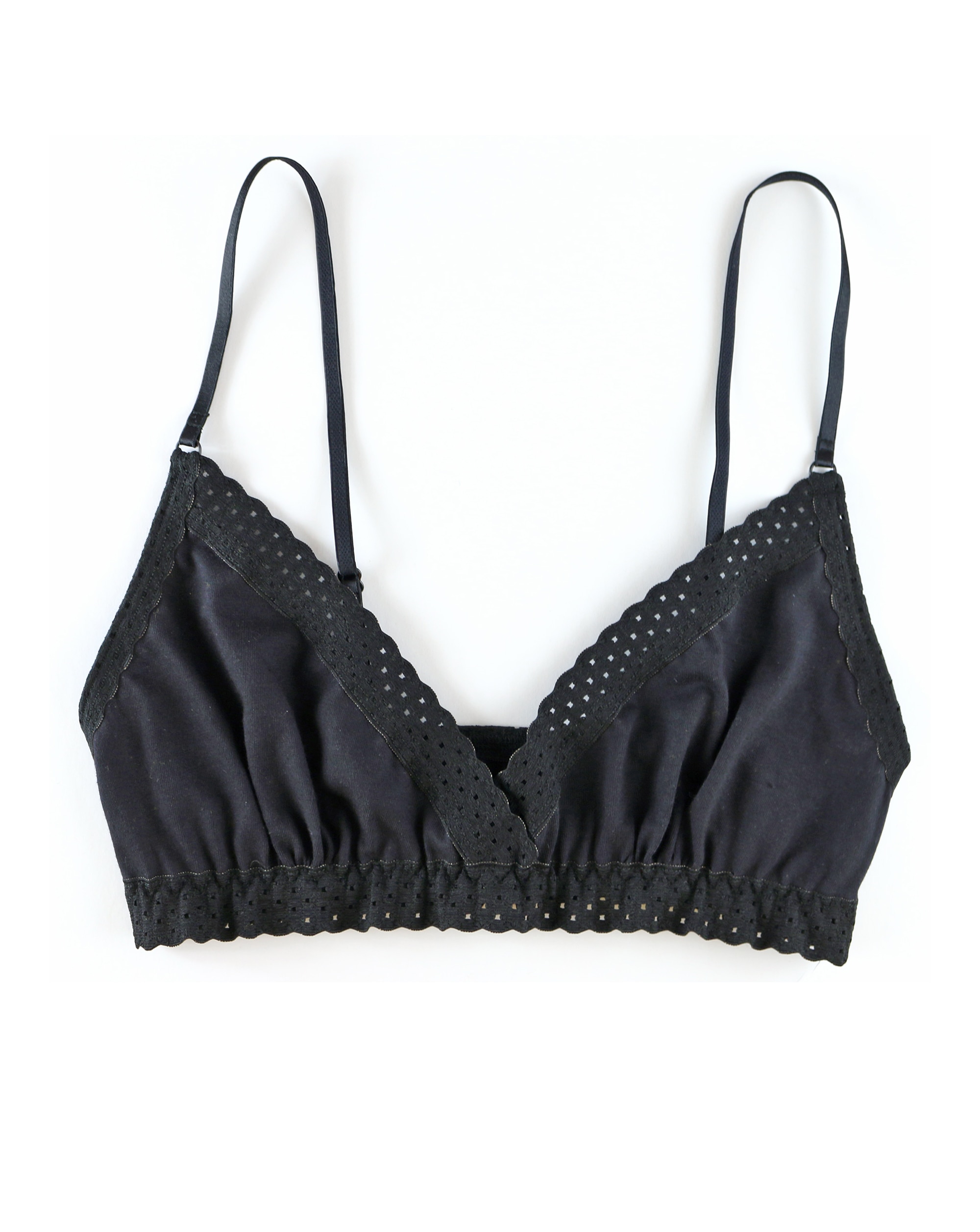 Bralette de Algodão com Renda Preto-3