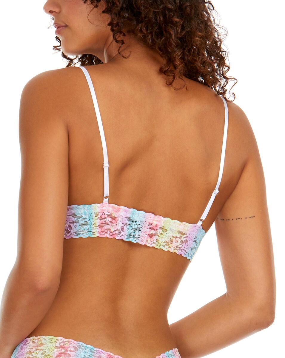 Bralette Estampado de Renda com Foam e Alça Fina Multicolor-2