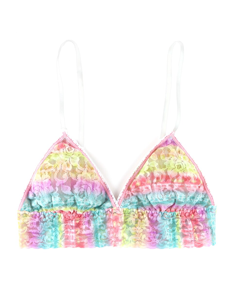 Bralette Estampado de Renda com Foam e Alça Fina Multicolor-3