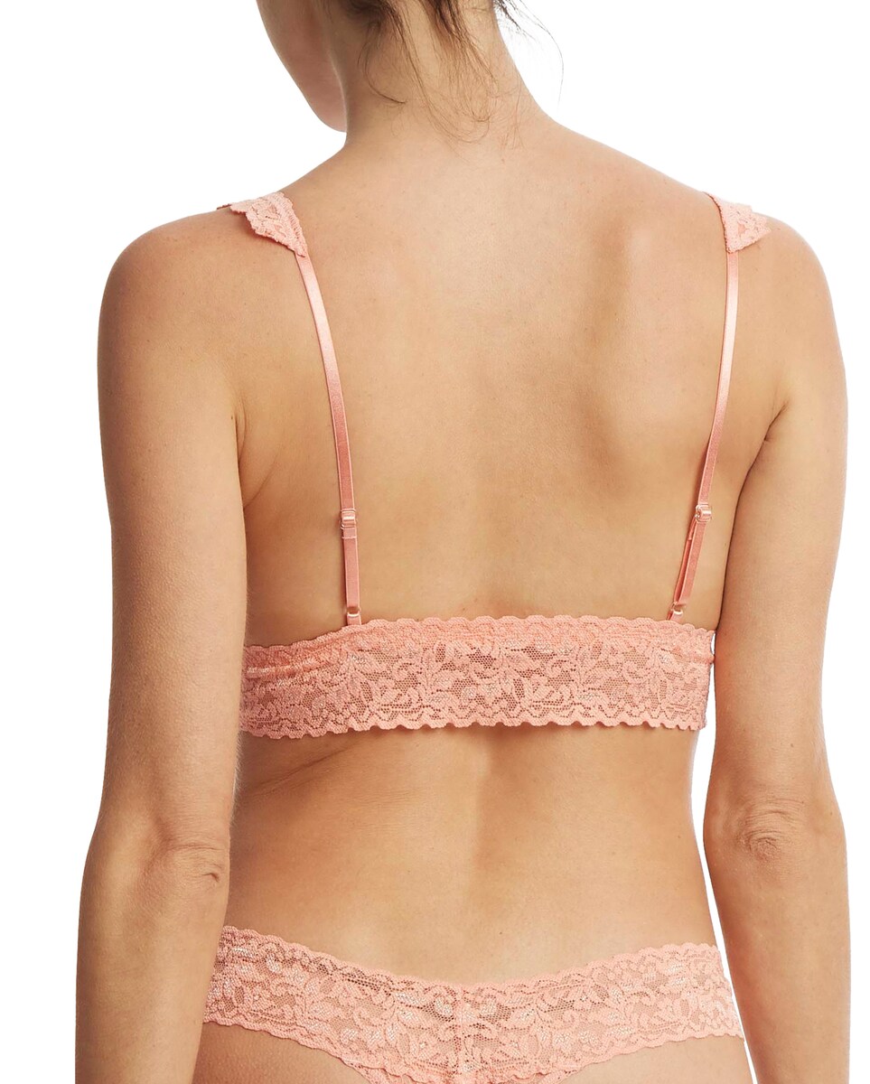 Bralette de Renda com Alça Larga Ajustável Salmão-2