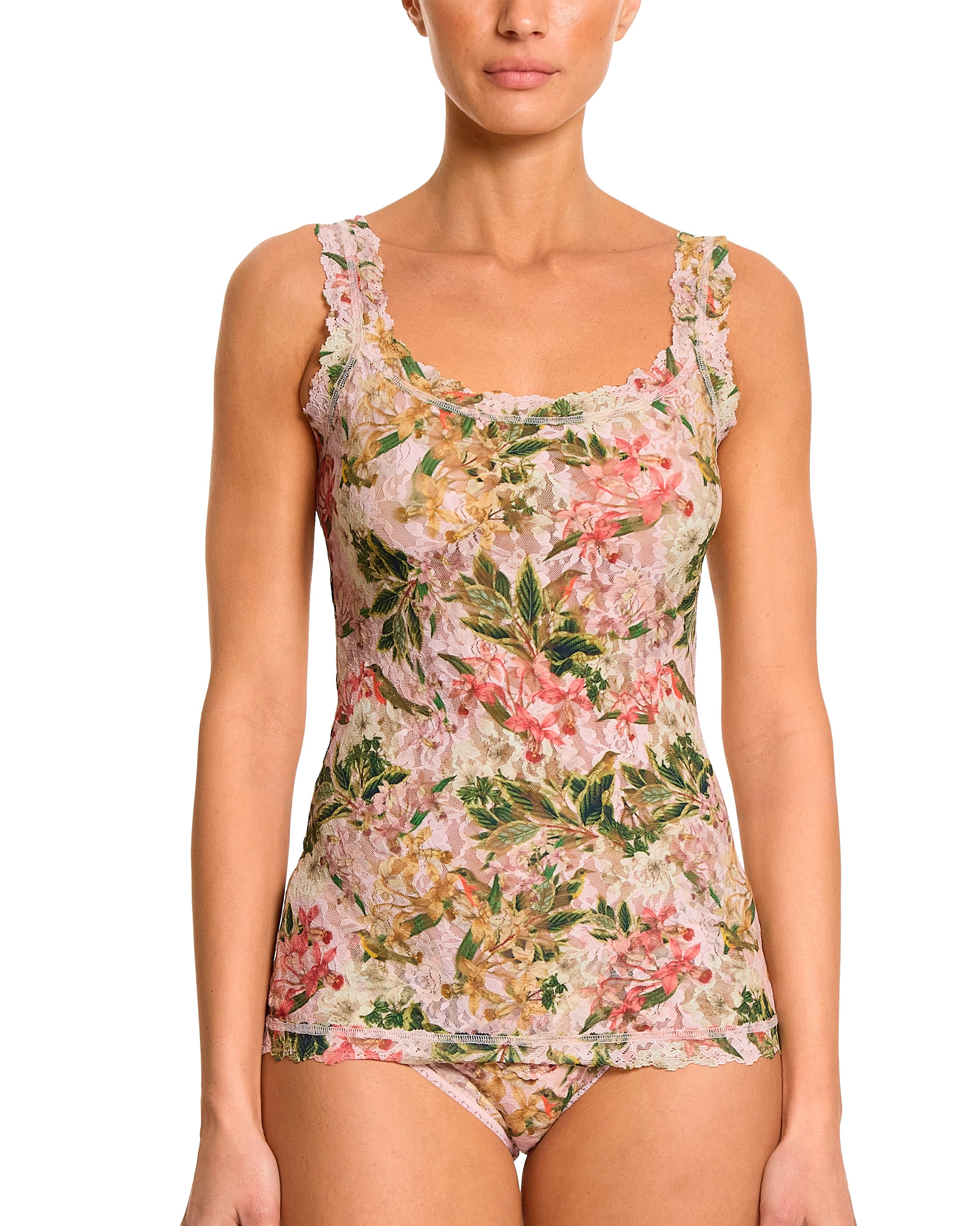 Imagem 0 de T-shirt Interior Básica de Alça Larga com Renda Estampada