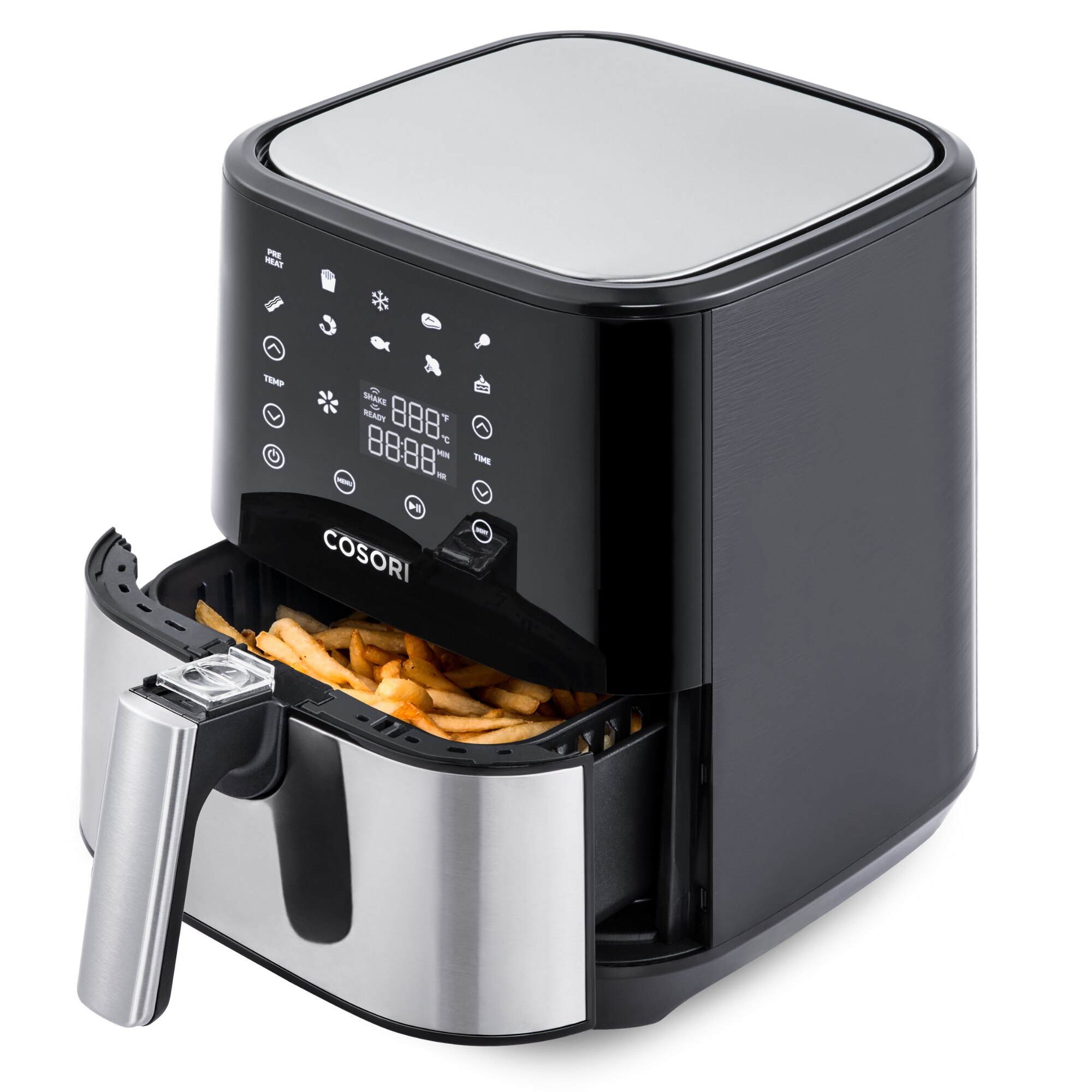 Fritadeira de Ar sem Óleo Cosori Stainless Chef Edition com Capacidade de 5,5 Litros + Livro de Receitas Exclusivo Preto-2