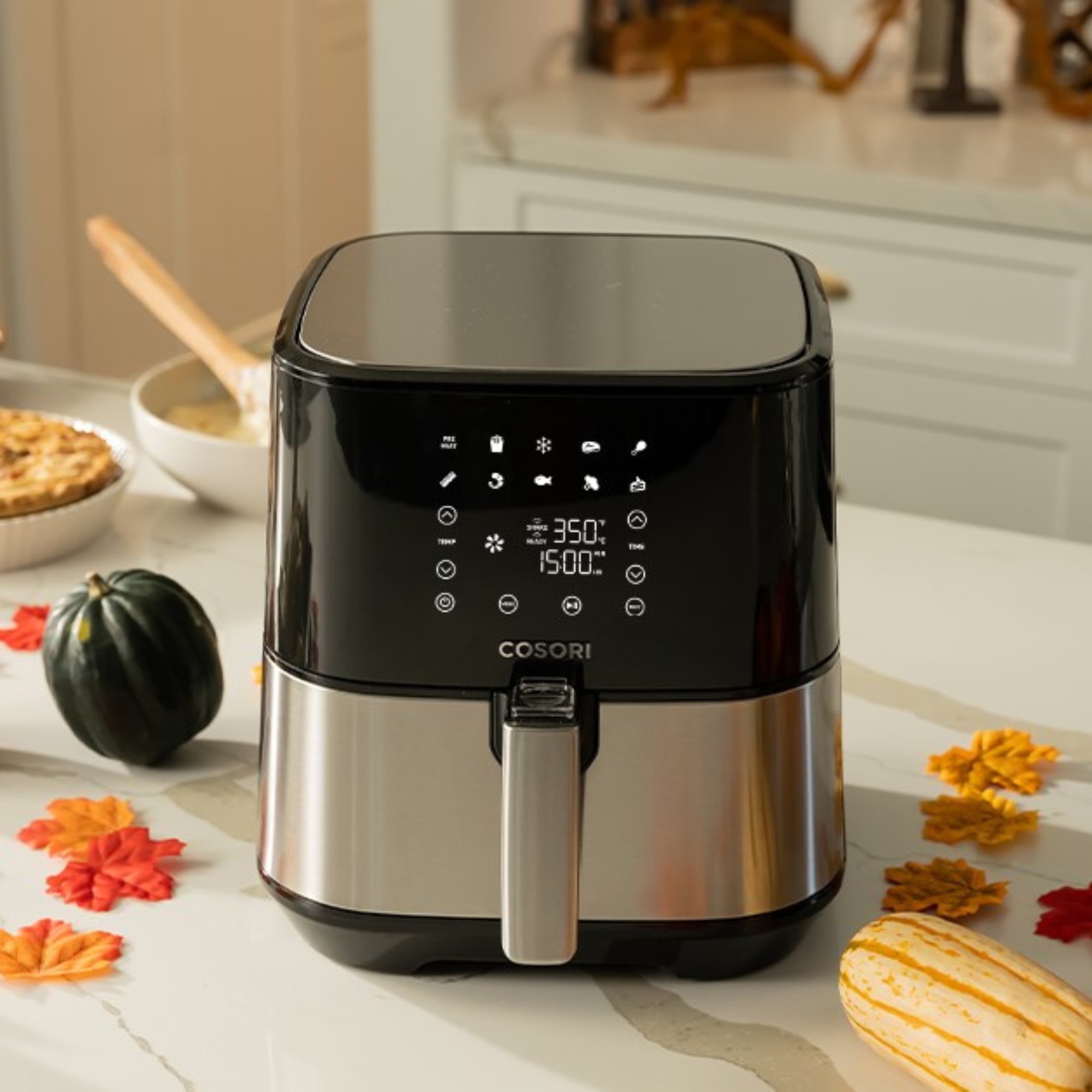 Fritadeira de Ar sem Óleo Cosori Stainless Chef Edition com Capacidade de 5,5 Litros + Livro de Receitas Exclusivo Preto-4
