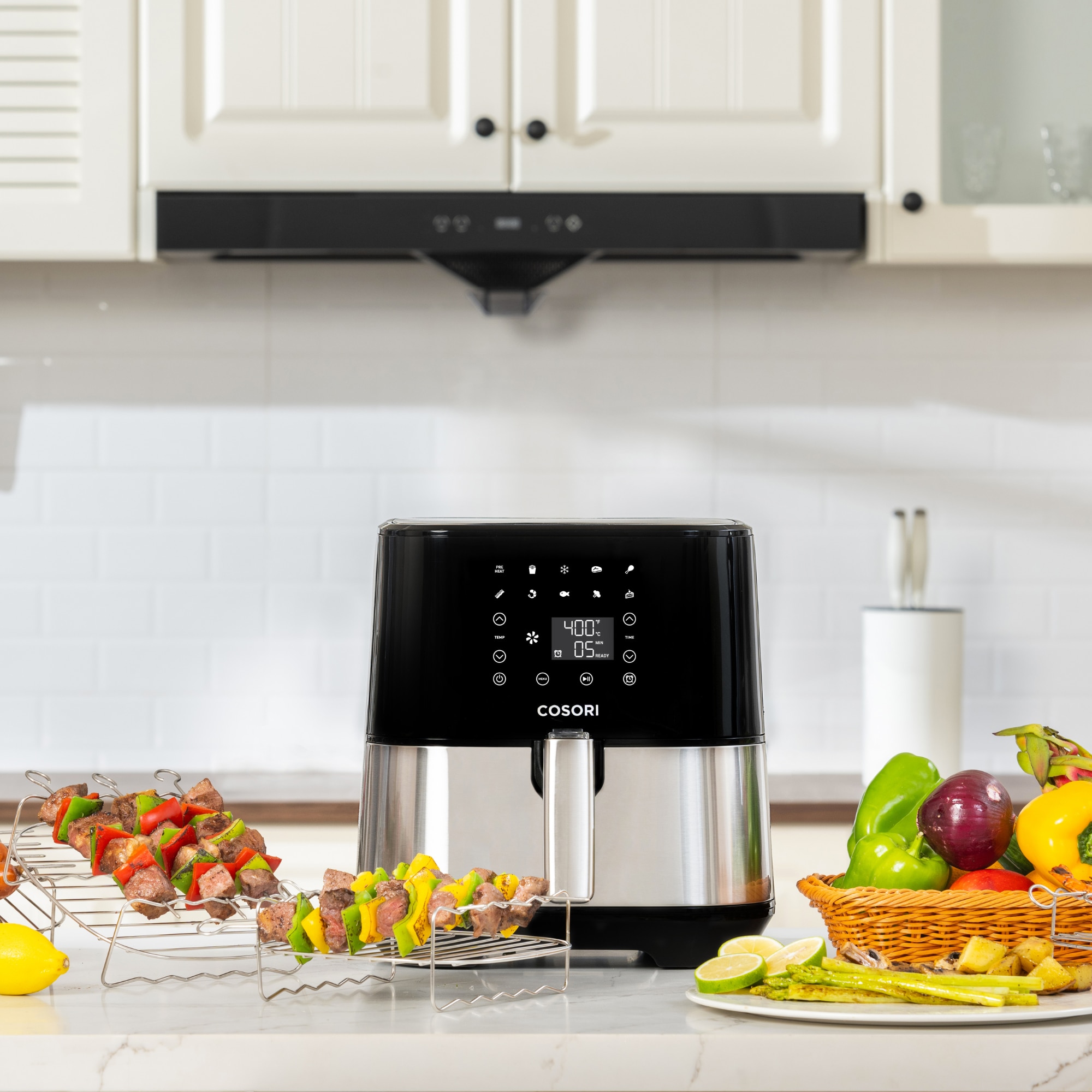 Fritadeira de Ar sem Óleo Cosori Stainless Chef Edition com Capacidade de 5,5 Litros + Livro de Receitas Exclusivo Preto-5